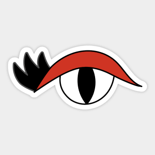 Cute Cartoon Eye with lashes and red lid Sticker